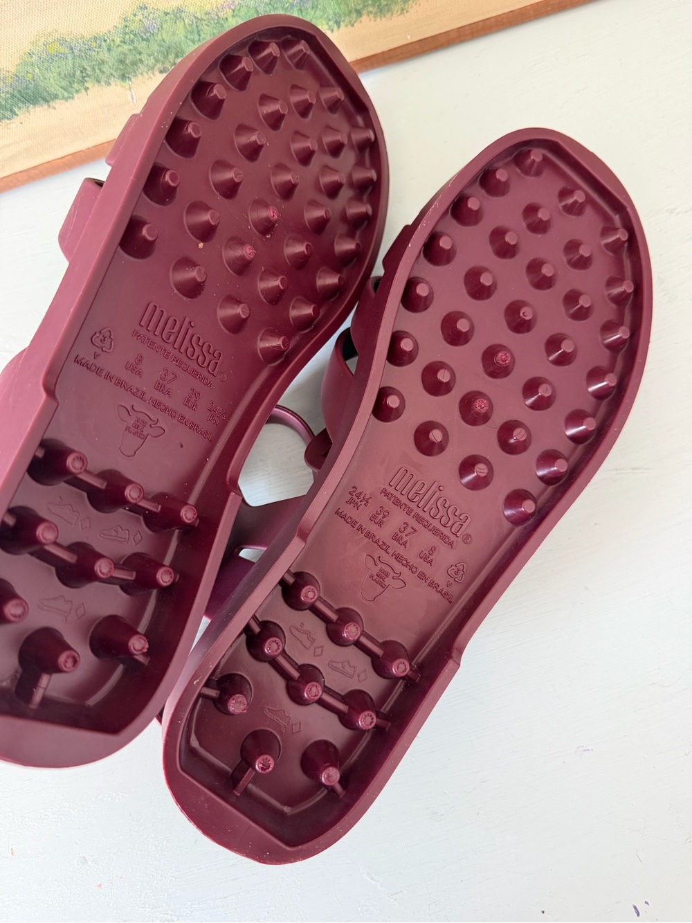 Melissa Possession Jelly Fisherman Sandal Edge Maroon Size 8 NWOB - Picture 3 of 4